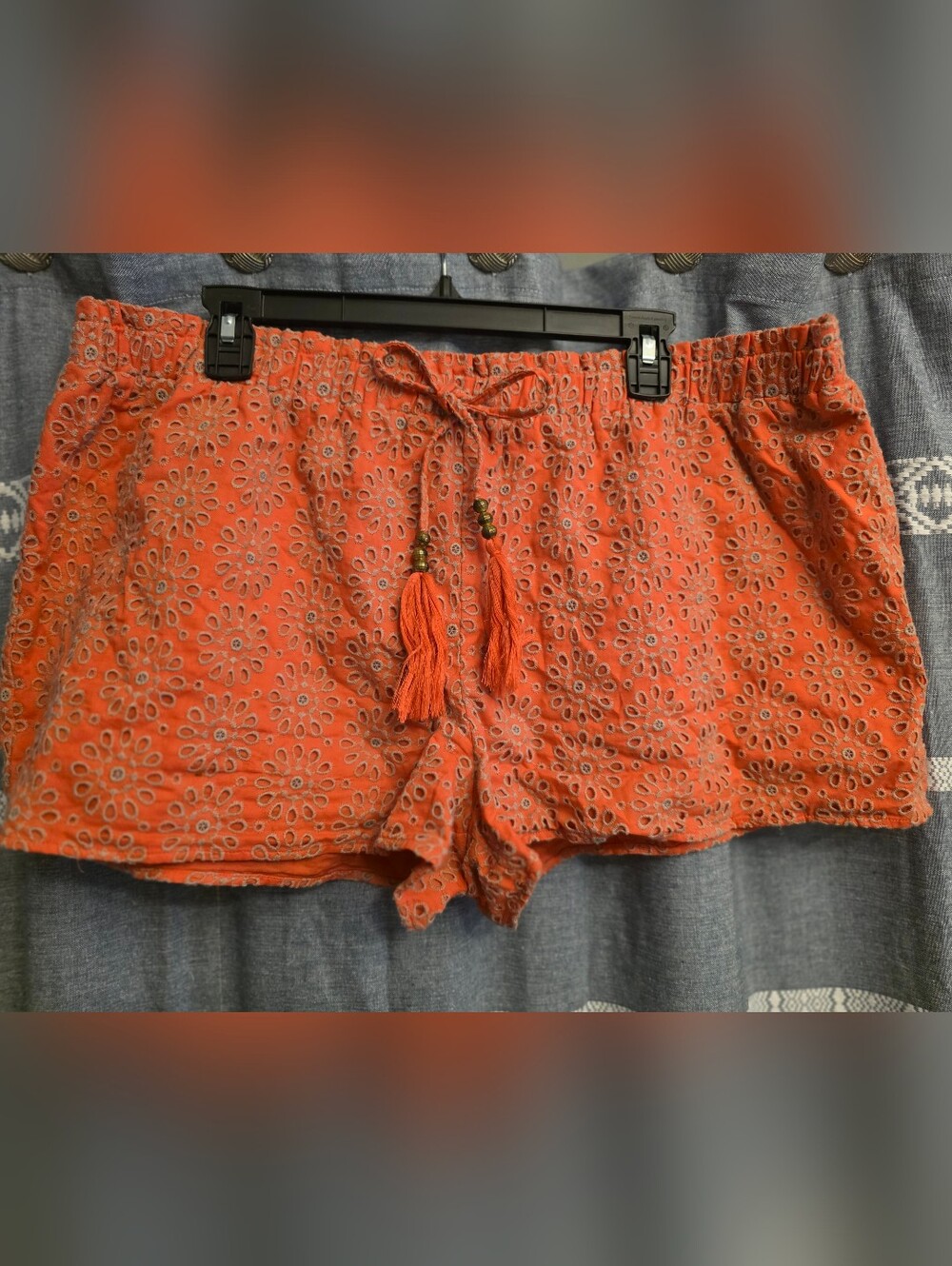 Victoria Secret Coral Eyelet Shorts Size XLARGE